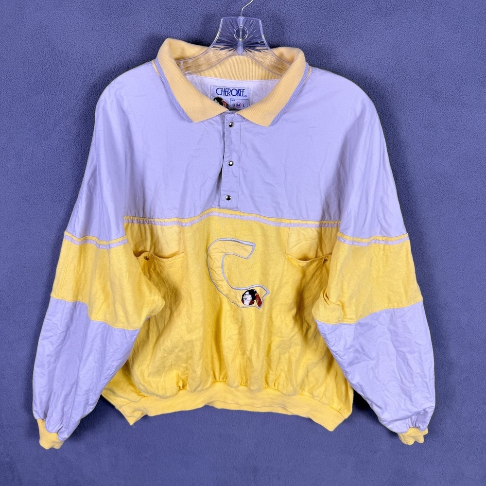 VINTAGE 80s Cherokee Womens Pullover‎ M Colorblock RARE Boho Sweatshirt